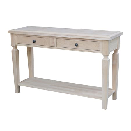 International Concepts Rectangle Vista Console/Sofa Table, 48 W, 16 L, 30 in H, Wood, Unfinished OT-15S